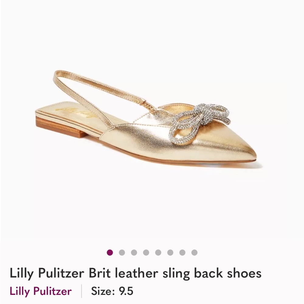Lilly Pulitzer Gold Leather Slingback Shoes damaged